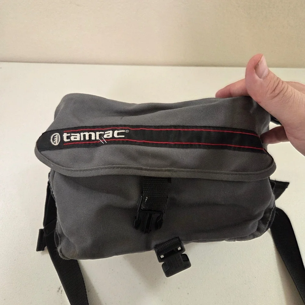 Tamrac 603 Vintage Gray Nylon Camera Shoulder Bag Lens-Bridge System Made in USA